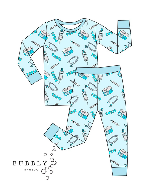 Blue Tube 2pc Long Sleeve & Pant Set